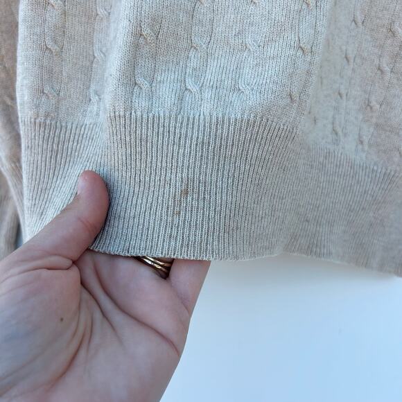 I Levrieri Men’s Italian Cashmere Silk Sweater Cream Beige Nude Tan Medium - Picture 8 of 8